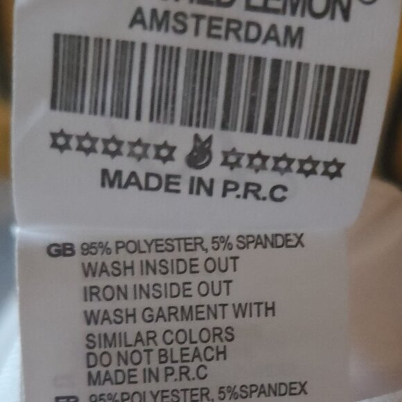 Vintage Linen Smashed Lemon White/Fuchsia V-Neck Oh so pretty w/pockets & lined - Picture 9 of 9